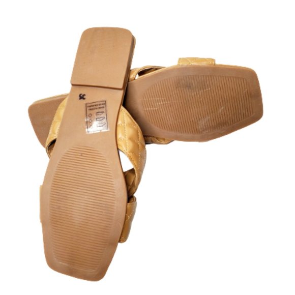 Qupid slip on square toe sandal,faux-leather strappy upper with quilted pattern. - Picture 5 of 5